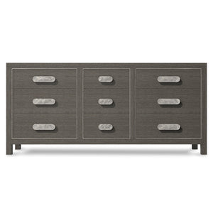Bernhardt Bernhardt Prado Dresser Porcini Finish — Rustic Modern 9-Drawer Soft-Close, Ash & Oak Veneers, Metal Accents 324052B