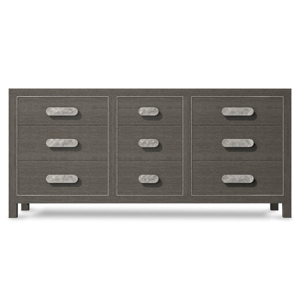 Bernhardt Bernhardt Prado Dresser Porcini Finish — Rustic Modern 9-Drawer Soft-Close, Ash & Oak Veneers, Metal Accents 324052B