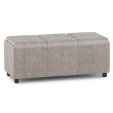 Hearth and Haven Seraphine Upholstered Faux Leather Ottoman with 3 Flip Over Trays and Large Storage B136P158257 Grey