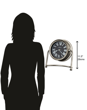 Hekman Furniture 635221 Senna Metal Mantel Clock - Antique Silver Accent With Elegant Roman Numerals & Quartz Movement  Senna Mantel Clock 635221