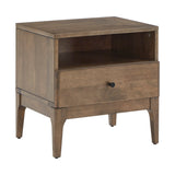 Homelegance By Top-Line Dominik Walnut Finish 1-Drawer Nightstand Brown Rubberwood