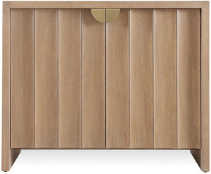 Hooker Furniture Commerce Willow Accent Cabinet With Light Oak Finish, Scalloped Doors, Soft-Close & Adjustable Shelf 7228-85144-82