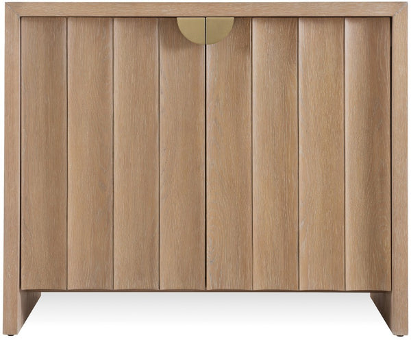 Hooker Furniture Commerce Willow Accent Cabinet With Light Oak Finish, Scalloped Doors, Soft-Close & Adjustable Shelf 7228-85144-82