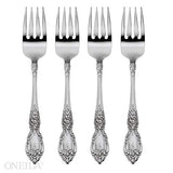 Oneida Wordsworth Stainless Steel Salad Forks, Set of 4 - Intricate Floral Handle Design