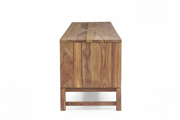 Porter Designs Porter Urban Solid Sheesham Wood Tv Stand - Modern Design, Sustainable, Natural Finish For Home Elegance Brown Wood 06-117-03-1436