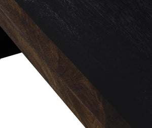 Porter Designs Porter Udo Solid Mango Wood Dining Table With Two-tone Finish, Stylish Trestles For Modern Elegance Black Wood 07-108-01-8791