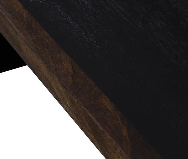 Porter Designs Porter Udo Solid Mango Wood Dining Table With Two-tone Finish, Stylish Trestles For Modern Elegance Black Wood 07-108-01-8791