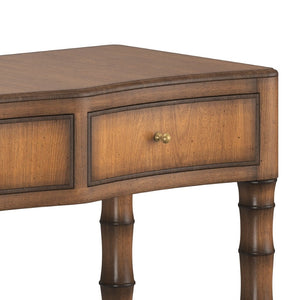 A.R.T. Furniture Harbor Sofa Table - Elegant Entryway Console with Bamboo Legs, Brass Accents & 4 Smooth-Gliding Drawers 338314-2731