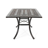 Christopher Knight Home® - Noble House - Tucson Outdoor Rectangular Cast Aluminum Dining Table, Shiny Copper