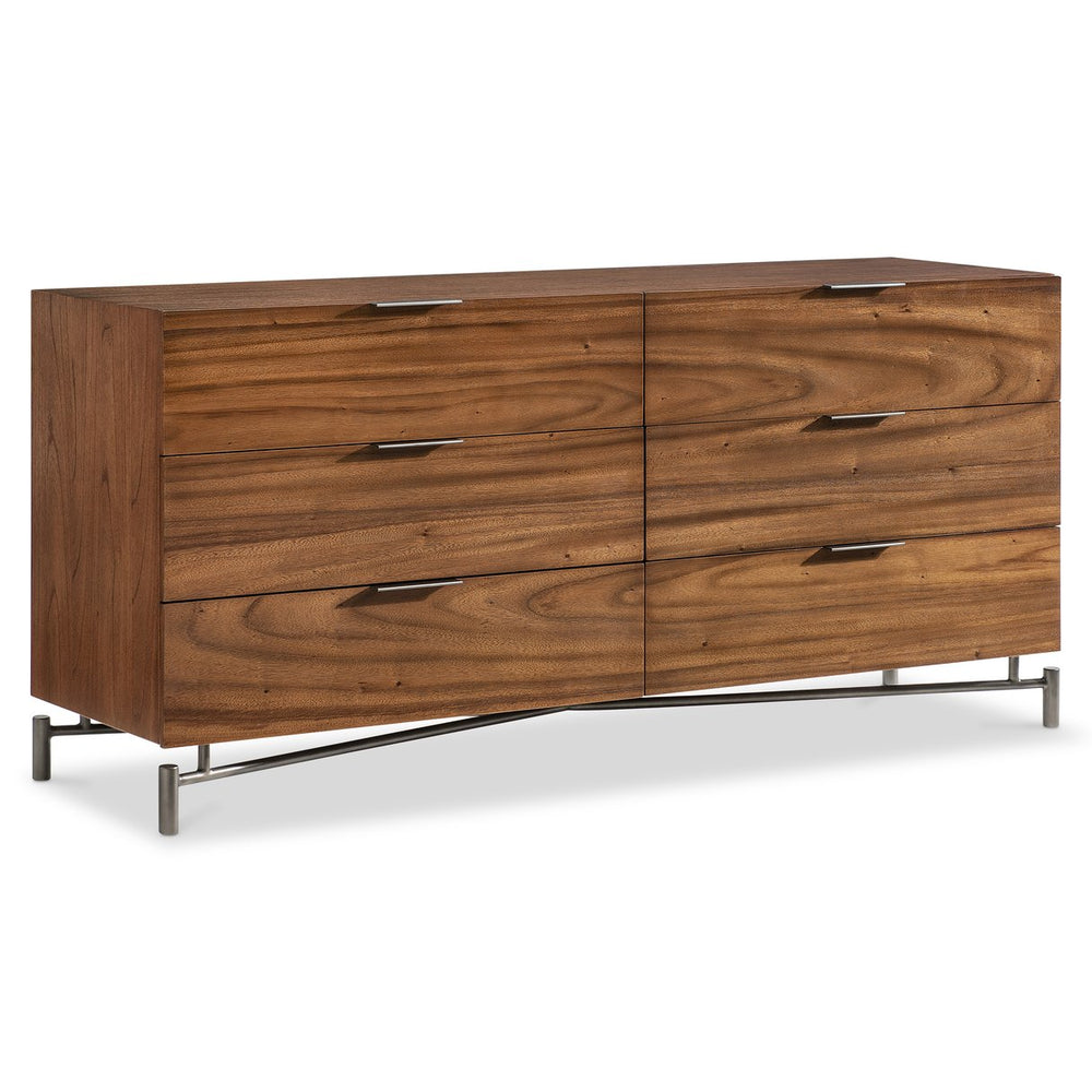 Bernhardt Bernhardt Brasea Suar Wood Six Drawer Dresser with Steel Base for Modern Bedrooms 394054