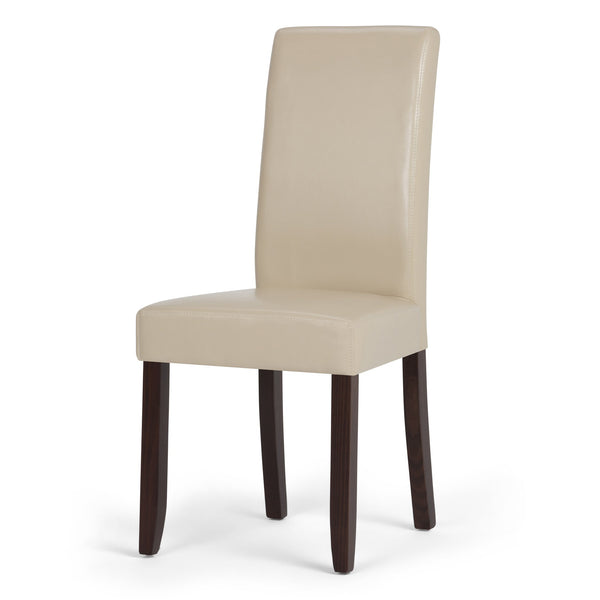 English Elm Acadian Parson Dining Chair Set Of 2 - Luxurious Satin Cream Vegan Leather For Stylish Comfort B136P159792
