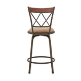 Homelegance By Top-Line Donaghy Double X-Back Wood Trim Adjustable Stools (Set of 3) Bronze Engineered Wood