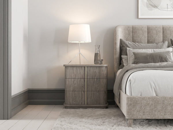 A.R.T. Furniture Vault California King Upholstered Shelter Bed - Stylish Mink Finish, Soft Grey Chenille Elegance Gray Parawood Solids,Foam,Fabric 285127-2354