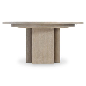 Bernhardt Bernhardt Loggia Round Dining Table With Aria Wire‑Brushed Oak Finish, Sculptural Pilaster Base, 60" K2210
