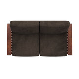 Homelegance By Top-Line Parcell Mission-Style Wood Loveseat Brown Rubberwood