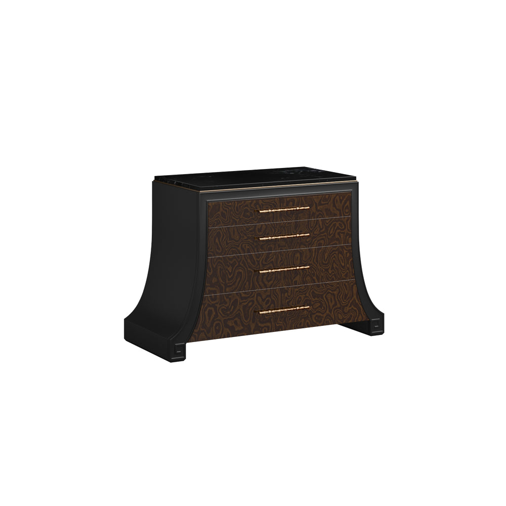 A.R.T. Furniture Eave Traditional Accent Chest With Two-tone Finish, Faux Bamboo Handles & Elegant Marble Top Black Material(S), Poplar And Parawood Solids,Burl Veneer 336397-1840