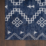 Nourison Brixton BRX01 Machine Made Loom-woven Tribal Border Indoor Only Modern & Contemporary Bohemian Rug Navy, Navy 64% Polyester,34% Cotton,2% Other 99446887214