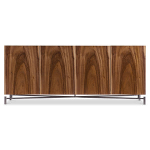 Bernhardt Bernhardt Brasea Suar Wood Media Credenza with Cathedral Grain and Steel Base 394894