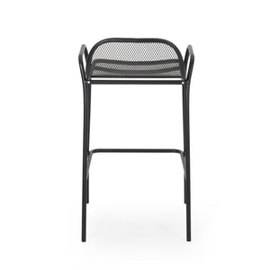 English Elm Christopher Knight Home® - BALTIMORE Linda Modern Iron Barstool Set of 2 Matte Black – Powder-Coated Mesh Seating, Durable Outdoor 디자인 65475.00BLK
