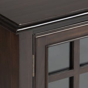 English Elm Connaught Low Storage Cabinet - Handcrafted Dark Chestnut Brown With Adjustable Shelves & Style B136P158126