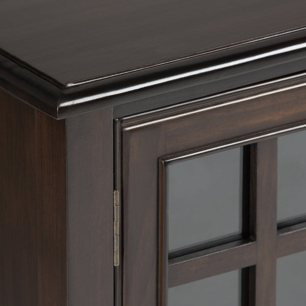 English Elm Connaught Low Storage Cabinet - Handcrafted Dark Chestnut Brown With Adjustable Shelves & Style B136P158126