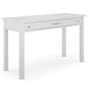 English Elm Avalon White Writing Desk - Handcrafted Solid Wood With Storage For Home Office & Study Space B136P158448