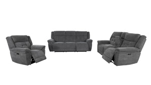 Parker Living Richland - Bristol Grey Power Reclining Sofa Loveseat and Recliner Bristol Grey MRIC-321PH-BRGR Parker House