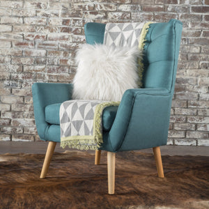 English Elm Club Chair Tufted Back Rubberwood Legs Mid-century Modern Accent Seat for Living Rooms 60751.00DTE