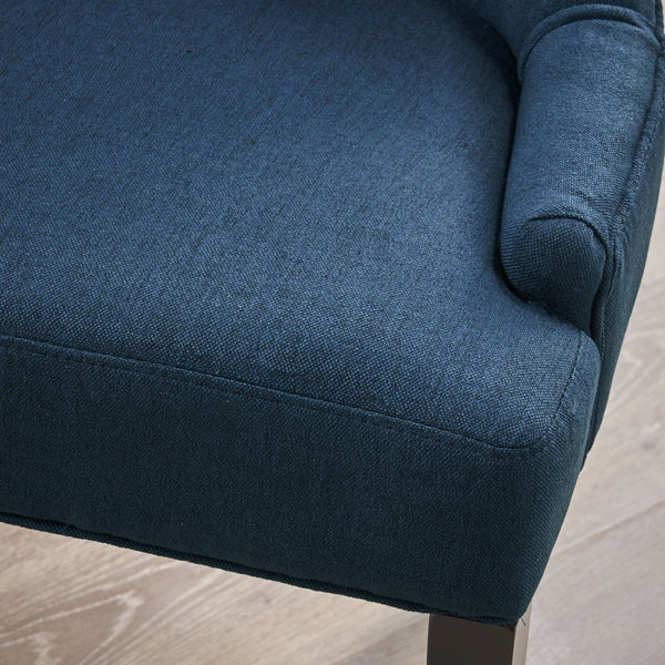 English Elm Cheney Tufted Upholstered Dining Chair Set with Solid Wood Legs for Modern Rooms 54181.00FNBLU
