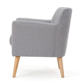 Christopher Knight Home® - Noble House - Merel Mid Century Modern Light Grey Fabric Club Chair