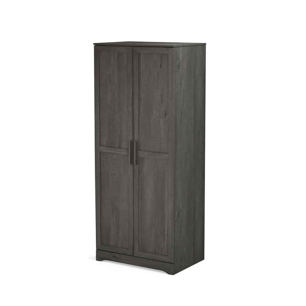 English Elm Christopher Knight Home® - DELANEY Rustic 2-Door Wardrobe Grey with Faux Wood Finish, 75" Tall Armoire for Organized Storage 71142.00