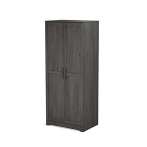 English Elm Christopher Knight Home® - DELANEY Rustic 2-Door Wardrobe Grey with Faux Wood Finish, 75" Tall Armoire for Organized Storage 71142.00
