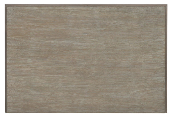 Hooker Furniture Affinity Leg Nightstand With Greige Wire-Brushed Oak, Rounded X-Motif Legs, Pewter Pull, 18X28x29" 6050-90015-GRY