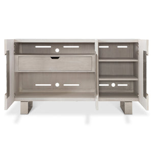 Bernhardt Bernhardt Solaria Buffet With Weathered Bone Finish, Chiseled Resin Doors, Soft-Close Storage Console 310134