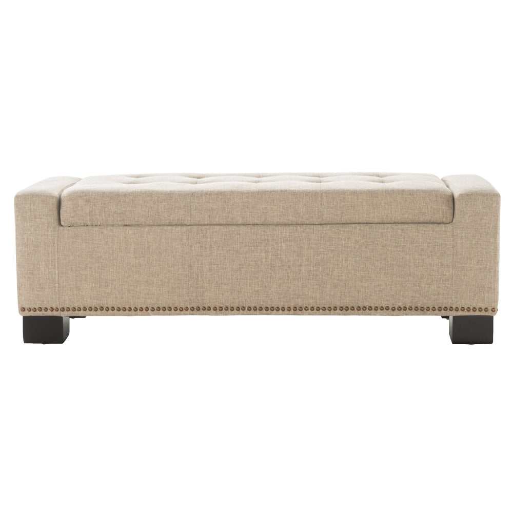 English Elm Chelsea Tufted Polyester Storage Ottoman with Stud Trim and Hinged Lid for Living Rooms 54574.00F
