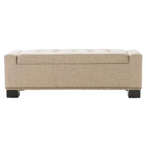 English Elm Chelsea Tufted Polyester Storage Ottoman with Stud Trim and Hinged Lid for Living Rooms 54574.00F
