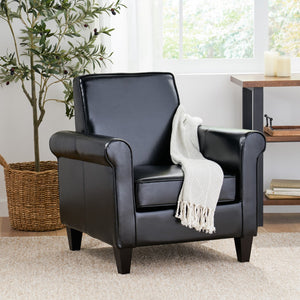 Christopher Knight Home® - Noble House - Freemont Bonded Leather Black Club Chair