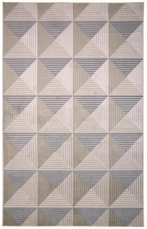 Feizy Rugs Micah Polyester/Polypropylene Machine Made Mid-Century Modern Rug Ivory/Gray/Ivory 9'-2" x 12'