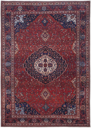 Feizy Rugs Rawlins Vintage-inspired Polyester Medallion Rug – Antique Charm With Intricate Patterns & Warm Hues Red,Blue,Tan Polyester Rln39hdfrednvyc07