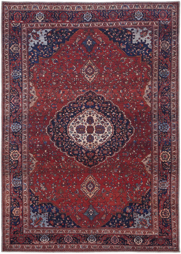 Feizy Rugs Rawlins Vintage-inspired Polyester Medallion Rug – Antique Charm With Intricate Patterns & Warm Hues Red,Blue,Tan Polyester Rln39hdfrednvyc07