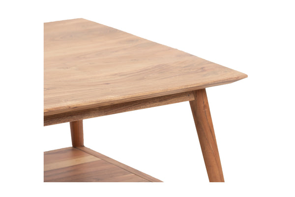 Porter Designs Porter Portola Square Coffee Table - Elegant Solid Acacia Wood Design With Flared Legs For Modern Homes Natural Wood 05-108-02-5013n