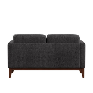 Homelegance By Top-Line Deacon Linen Upholstered Loveseat Dark Grey Linen