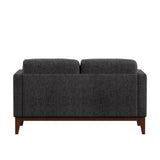 Homelegance By Top-Line Deacon Linen Upholstered Loveseat Dark Grey Linen