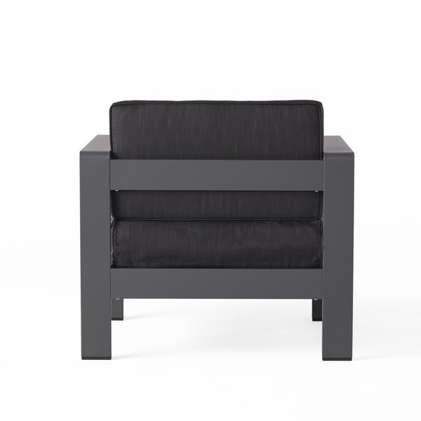 English Elm Cape Coral Aluminum Slat Club Chair Resort Style Patio Seat with Thick Cushions 56347.00GRY