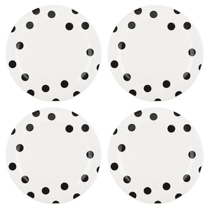 Lenox Kate Spade Deco Dot 4-piece Dinner Plate Set Black, WHITE STONEWARE 879460