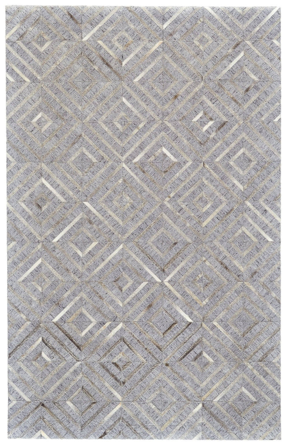 Feizy Rugs Fannin Geometric Handwoven Viscose And Leather Rug - Rustic Modern Design For Stylish Spaces Gray,Taupe,Ivory Viscose,Leather 7380754fbsqstmg99