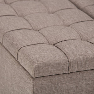 English Elm Harrison Multi-Functional Coffee Table Storage Ottoman - Fawn Brown With Stylish Tufted Upholstery B136P159138