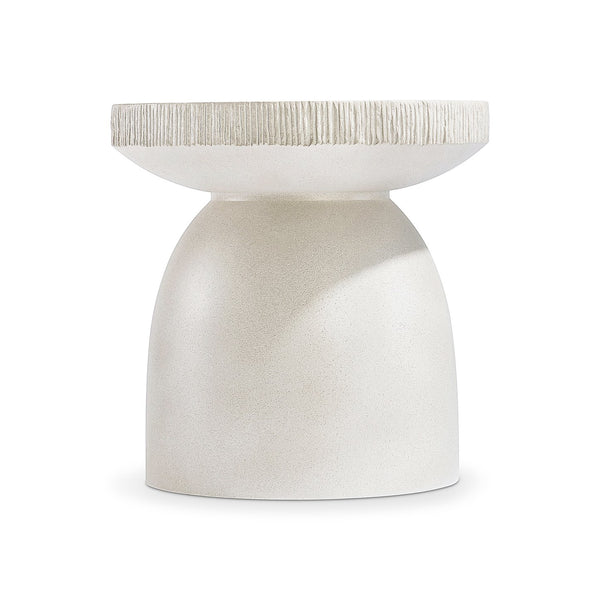 Bernhardt Bernhardt Antibes Pedestal Side Table — Sculptural Pumice Concrete Look, 24" Square, Durable Grca Reglaze 350125
