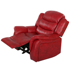 English Elm Christopher Knight Home® - Classic Glider Recliner with Luxurious PU Upholstery, Spacious Seat, Durable Frame, Ultimate Comfort Ox Blood Red 57412.00RED