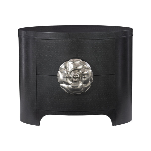 Bernhardt Bernhardt Figured Onyx Silhouette Nightstand With Soft-Close Drawers & Camellia Pulls, 35.25"W 307228